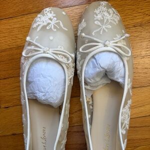 For Love & Lemons Florence Ballet Flat White Lace Mesh  EU 40 - LIKE NEW